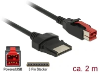 Delock 8PIN M/M Powered usb 24v -> pos 8pin m/m adatkábel 2m fekete kép