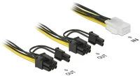 Delock 8PIN PCI-E F/M Power 6pin pci-e -> 2db power 8pin pci-e f/m tápkábel 0.15m kép