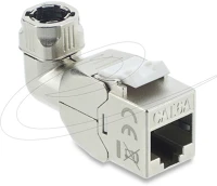 Delock 90 -OS HAJLÍTÁSÚ keystone modul rj45 aljzat   lsa, cat.6a, szerszám nélküli kép