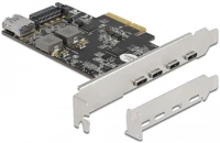 Delock 90059 4-port usb3.2-c gen2x1 pcie x4 bővítőkártya szürke kép
