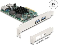 Delock 90282 pci express x4 kártya - 2 x külső usb 5 gbps a-típusú és 2 x belső usb kép