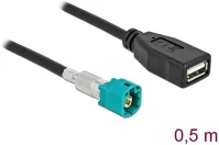 Delock 90310 Hsd z -> usb-a 2.0 m/f adatkábel 0.5m fekete kép