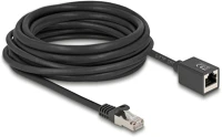 Delock 90320 Hálózat bővítő kábel rj45 apa - rj45 anya cat.6a s/ftp 7,5 m fekete kép