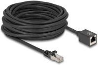 Delock 90323 Hálózat bővítő kábel rj45 apa - rj45 anya cat.6a s/ftp 10 m fekete kép