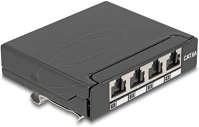Delock 90378 Mini asztali patch panel, rj45 aljzat, 4 port, cat.6a, árnyékolt, fekete kép