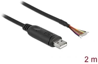 Delock 90416 Usb-a 2.0 -> 9db serial rs-232 nyitott vezeték m/m adatkábel 2m fekete kép