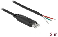Delock 90428 Usb-a 2.0 -> nyitott vezeték m/m adatkábel 2m fekete serial rs-232 kép
