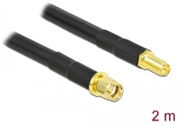 Delock RP-SMA APA RP-SMA Rp-sma -> rp-sma m/f antenna kábel 2m fekete lmr/cfd300, low loss kép