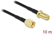 Delock 90465 Rp-sma -> rp-sma m/f antenna kábel 10m fekete lmr/cfd100 kép