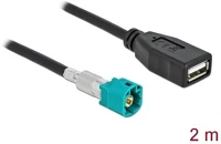 Delock 90488 Hsd z -> usb-a 2.0 m/f adatkábel 2m fekete kép