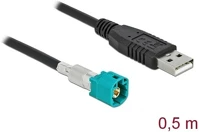 Delock 90489 Hsd z -> usb-a 2.0 m/m adatkábel 0.5m fekete kép