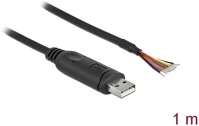 Delock 90524 Usb-a 2.0 -> 9db serial rs-232 nyitott vezeték m/m adatkábel 1m fekete kép
