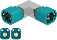 Delock 90525 Hsd z -> hsd z m/m adapter kék 90° kép