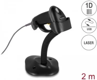 Delock 90584 usb vonalkód leolvasó 1d csatlakozó kábellel és állvánnyal - lézer kép