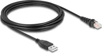 Delock 90612 Usb-a 2.0 -> rj50 m/m adatkábel 3m fekete vonalkód olvasóhoz kép