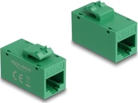 Delock 90640 Keystone modul, rj45-aljzat - rj45-aljzat, cat.6a utp zöld kép