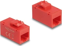 Delock 90641 Keystone modul, rj45-aljzat - rj45-aljzat, cat.6a utp piros kép