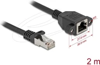 Delock 90776 Hálózat bővítő kábel s/ftp rj45 apa - rj45 anya cat.6a, 2 m fekete kép