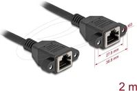 Delock 90785 Hálózat bővítő kábel s/ftp rj45 anya - rj45 anya cat.6a, 2 m fekete kép