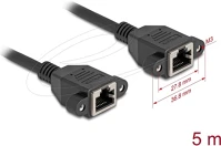 Delock 90787 Hálózat bővítő kábel s/ftp rj45 anya - rj45 anya cat.6a, 5 m fekete kép