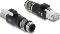 Delock 90831 M12 d-kódolt adapter 4 tűs a dugó - rj45 apa fekete kép