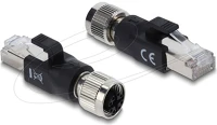 Delock 90834 M12 x-kódolt adapter 8 tűs anya - rj45 apa fekete kép