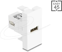 Delock 90908 Easy 45 modul usb 2.0 a-típusú anya - usb 2.0 a-típusú anya, fehér kép