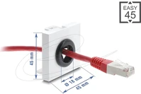 Delock 91073 Easy 45 kábelátvezető, kerek, o 18 mm, fehér / fekete kép