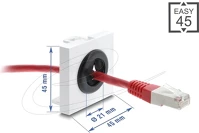 Delock 91074 Easy 45 kábelátvezető, kerek, o 21 mm, fehér / fekete kép