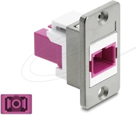 Delock 91089 Panelre szerelhető sc simplex anya - sc simplex anya ezüst / lila / fehér kép