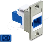 Delock 91095 Panelre szerelhető sc simplex anya - sc simplex anya ezüst / kék / fehér kép