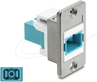Delock 91102 Panelre szerelhető sc simplex anya - sc simplex anya ezüst / aqua / fehér kép