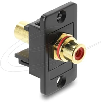 Delock 91114 Panelre szerelhető rca anya rca aranyozott anya piros / fekete kép