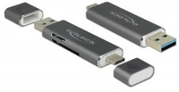 Delock 91499 Kártyaolvasó usb-c, usb-a 3.1 gen 1 > sd / mmc + micro sd kép