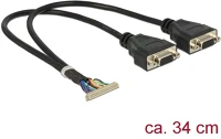 Delock 95255 ÉS 95256 40pin 1,25mm pinheader -> 2db vga f/f adatkábel 0.34m fekete kép