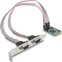 Delock 95273 Mini pcie kártya teljes méret - 2 x soros rs-232 d-sub 9 tűs kép
