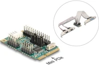 Delock 95277 mini pcie i/o pcie teljes méretű 1 x párhuzamos, 2 x soros rs-232 kép