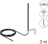 Delock 96089 5g lte antenna sma apa csatlakozóval 3 - 5 dbi mindenirányban rögzíthető kép