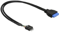 Delock 9PIN F/M Usb-a 3.0 pinheader -> usb-a pinheader 9pin f/m adatkábel 0.45m fekete kép