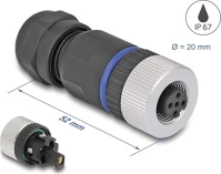 Delock A-KÓDOLÁSÚ, 5 TŰS M12 csatlakozó a-kódolású, 5 tűs anya csavarozható kapcsolat kép