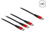 Delock APA 3 Usb-c -> 3db usb-c m/m töltőkábel 0.3m fekete kép