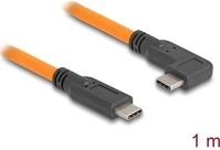 Delock APA 90 -BAN usb 5 gbps kábel usb type-c  apa - usb type-c   hajlított kötött felvételre 1 m narancs színű kép