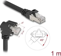 Delock APA CAT.6 S/FTP 1 GigE kamera kábel RJ45 apa 45 -ban elcsavart és 90 -ban hajlított kép