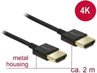 Delock APA/APA, 3D, 4K Kábel - 84773 (hdmi -> hdmi, apa/apa, 3d, 4k, slim premium, 2m) kép