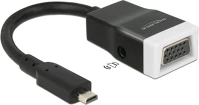 Delock ÁTALAKÍTÓ MICRO-HDMI MALE TO VGA FEMALE AUDIÓ FUNKCIÓVAL 65589 Átalakító micro-hdmi male to vga female audió funkcióval kép
