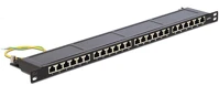 Delock CAT.6 0.5 U 19” patch panel 24 port cat.6 0.5 u black kép