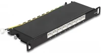 Delock CAT.6A 0,5U FEKETE 10  patch panel 8 porttal cat.6a 0,5u fekete kép