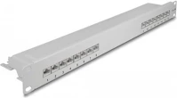 Delock CAT.6A 1U SZÜRKE 19  patch panel 16 porttal cat.6a 1u szürke kép