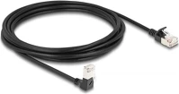 Delock CAT6A S/FTP -&GT Rj45 cat6a s/ftp -> rj45 cat6a s/ftp m/m adatkábel 3m fekete slim, 90° le/egyenes kép