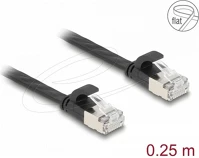 Delock CAT.6A U/FTP 0,25 Rj45 lapos patch kábelcsatlakozó a dugóhoz cat.6a u/ftp 0,25 m fekete kép